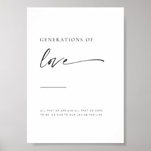 Chic + Modern Script Generations of Love Sign