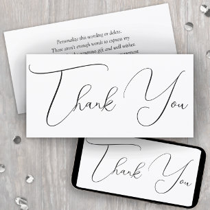 Chic Modern Script Simple Printable Thank You Card