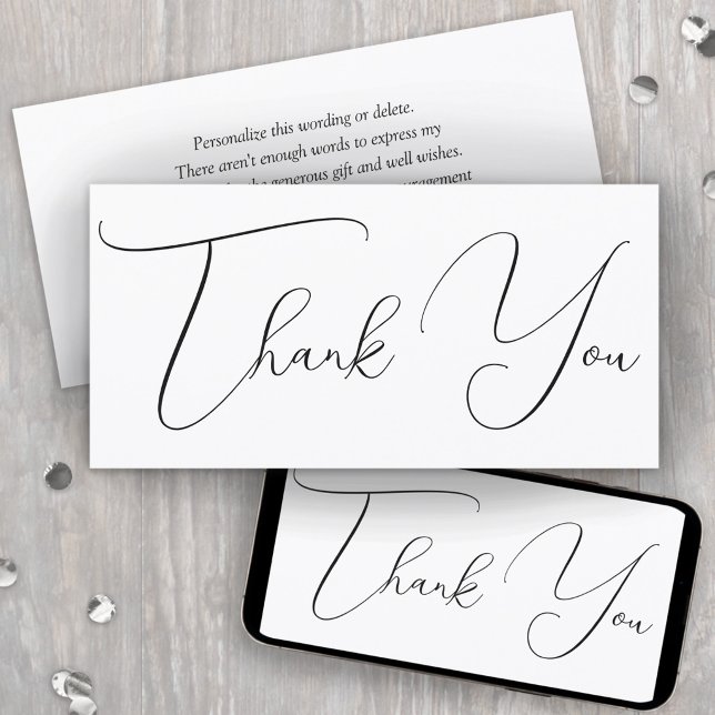 Chic Modern Script Simple Printable Thank You Card (Creator Uploaded)