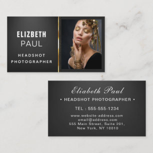 Chic Modern Script Typography Simple Photographer Business Card