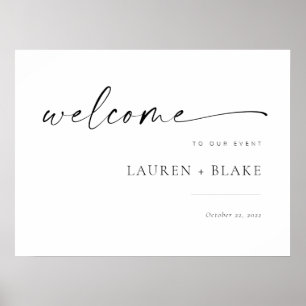 Chic + Modern Script Wedding Event Welcome Sign