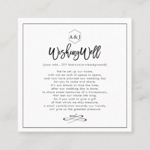 Chic+Modern Script Wedding Wishing Well Cards