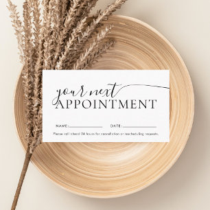 Chic Modern Script White Appointment Card