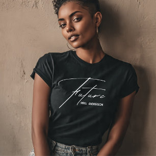 Chic & Modern Scripted Future Mrs. Black T-Shirt