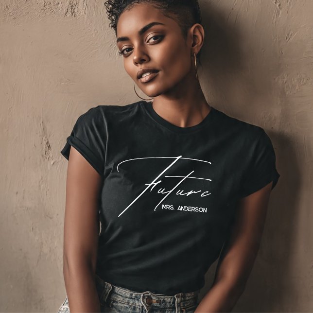 Chic & Modern Scripted Future Mrs. Black T-Shirt (Creator Uploaded)