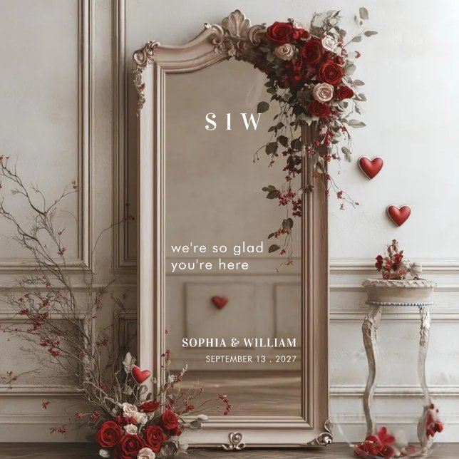 Chic Modern Selfie Mirror Welcome Wedding Decal (Creator Uploaded)