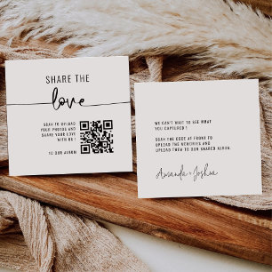 Chic Modern Share the Love QR Code Table Cards