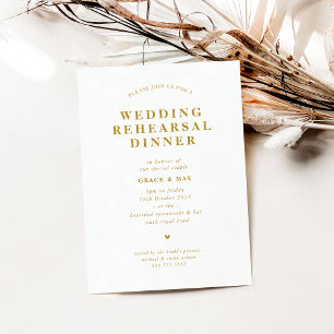 CHIC modern simple rehearsal dinner mustard Invitation