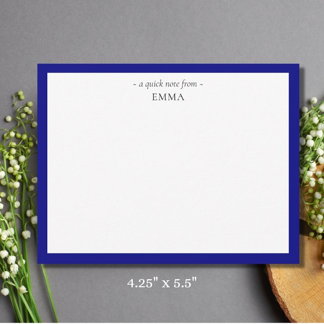 Chic Modern Small Navy Blue Correspondence  Card (Creator Uploaded)