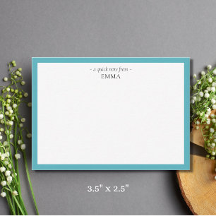 Chic Modern Small Sapphire Blue Correspondence   Card