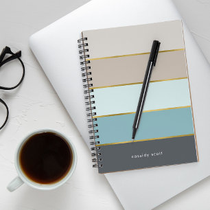 Chic Modern Stripes Personalised Notebook