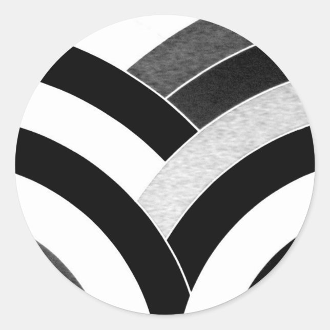 chic modern stylish chevrons classic round sticker (Front)