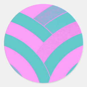 chic modern stylish chevrons classic round sticker