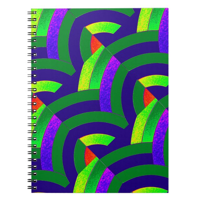 chic modern stylish green/purple chevrons notebook (Front)