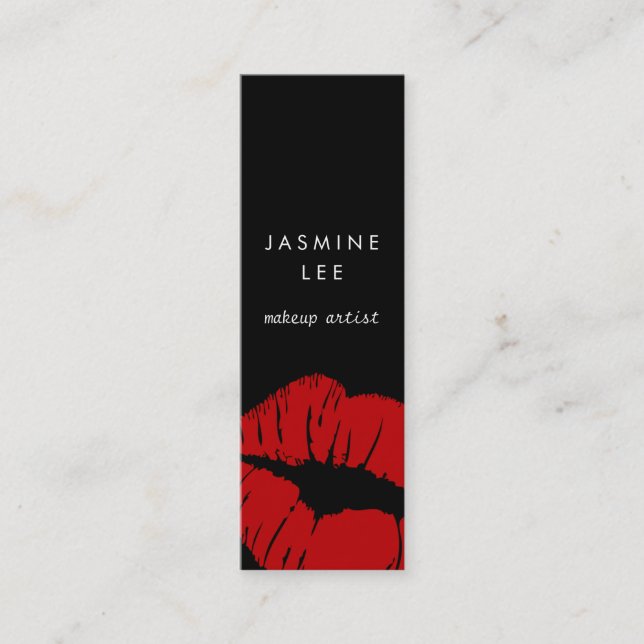 chic modern stylist makeup artist budget cheap mini business card (Front)
