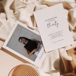 Chic Modern Thirty Photo Birthday Party Invitation
