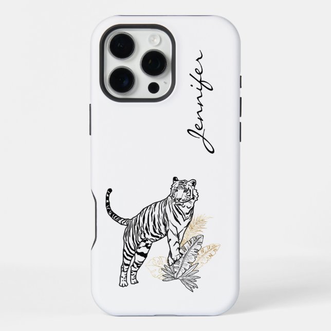 Chic Modern Tiger iPhone Case (Back)