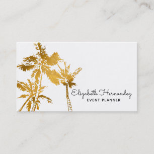 Chic Modern Tropical Gold Palm Trees Professional Business Card