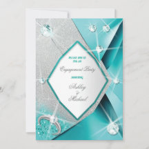 chic modern turquoise sparkle classy glitter