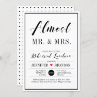 Chic Modern Typography Wedding Rehearsal Luncheon