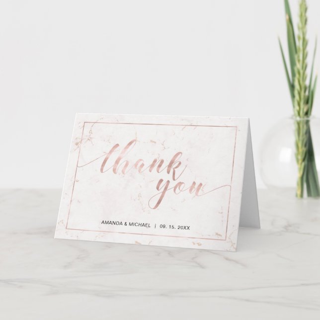 Chic Modern Typography Wedding Thank you note Card (Front)