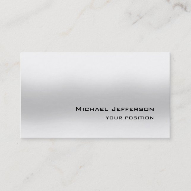 Chic Modern Unique Grey Trendy Personal Business Card (Front)