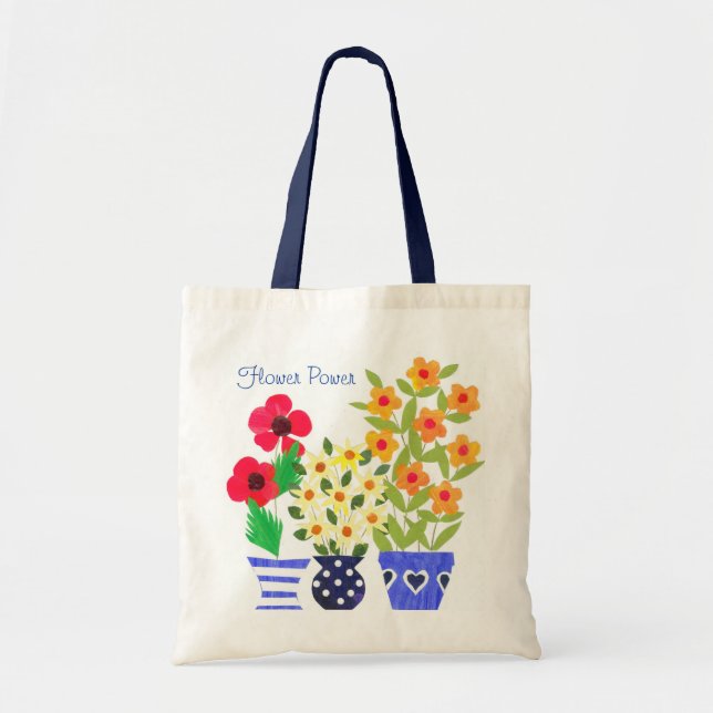 Chic Modern Vases of Flowers Design Tote Bag (Front)