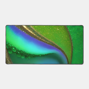 Chic Modern Vibrant Jewel Color Green Gold Desk Mat