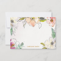 Chic Modern Watercolor Floral Personalised