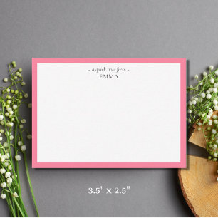 Chic Modern Watermelon Pink Correspondence Card