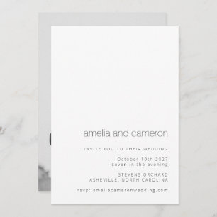 Chic Modern Wedding Black White All-in-One Photo Invitation