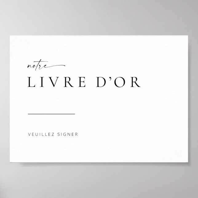 Chic + Modern Wedding Guest Book Sign | French (Front)
