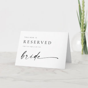 Chic + Modern Wedding Reserved Seat Folded Sign Card