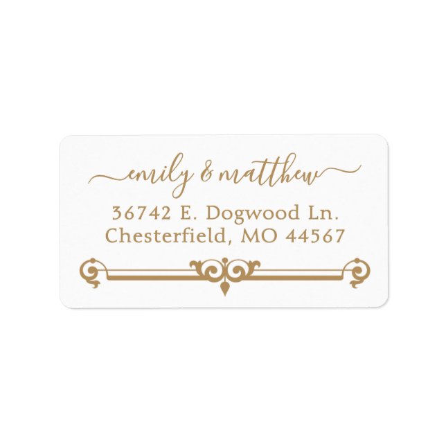 Chic Modern Wedding Return Address Labels (Front)