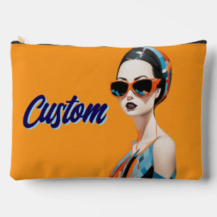 Chic modern woman, geometric elegance accessory pouch