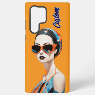 Chic modern woman, geometric elegance samsung galaxy case