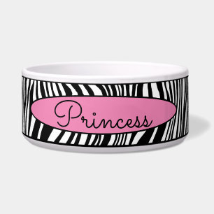 Chic Modern Zebra Skin Pattern Pet Dog Food Water