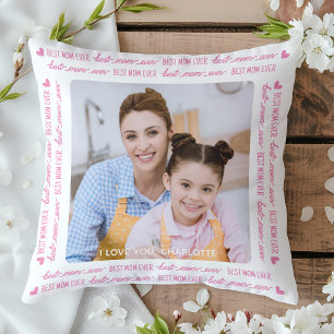 Chic MOM Personalized Photo Pink Mother's Day Cushion