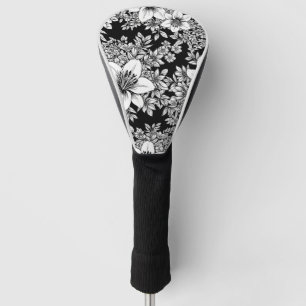 Chic Monochrome Floral Luxury Pattern (8) Golf Head Cover