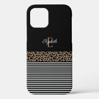 Chic Monogram black Leopard Animal Print