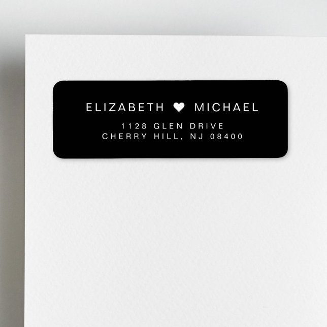 Chic Monogram Black Wedding Return Address (Creator Uploaded)
