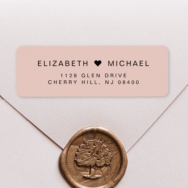 Chic Monogram Blush Pink Wedding Return Address (Creator Uploaded)