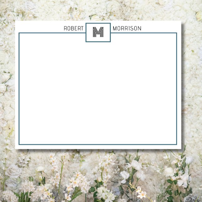 Chic Monogram Correspondence Stationery Note Card (Creator Uploaded)