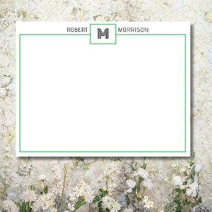 Chic Monogram Correspondence Stationery Note Card