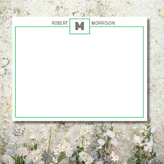 Chic Monogram Correspondence Stationery Note Card (Creator Uploaded)