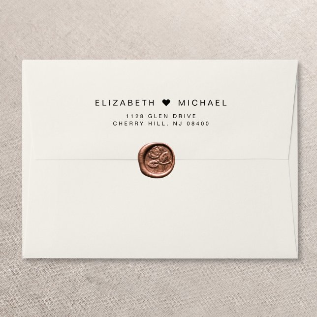 Chic Monogram Cream Wedding Return Address Envelope (Creator Uploaded)