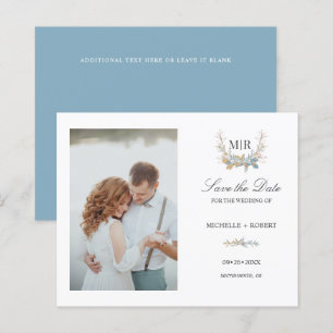 Chic Monogram Crest  Photo Wedding SAVE THE DATE