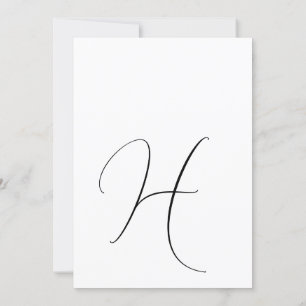 Chic Monogram Elegant Classic Black White Wedding Invitation