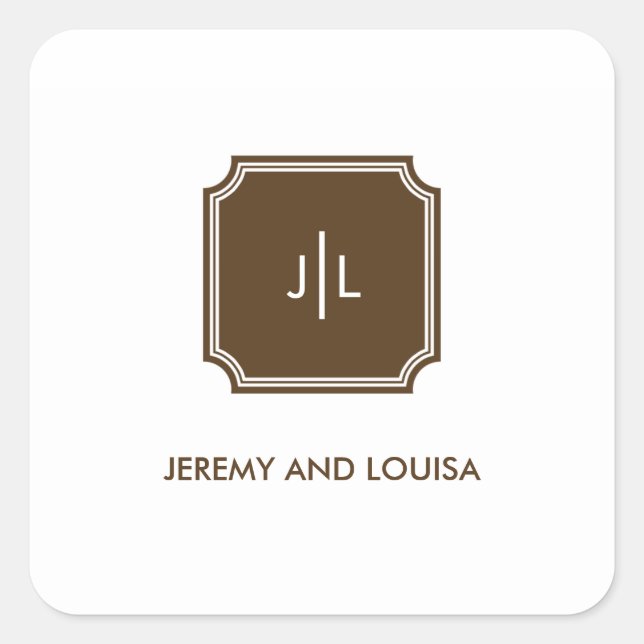 Chic Monogram Gift Tag Stickers or Labels (Front)