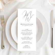 Chic Monogram Initials Black White Wedding
